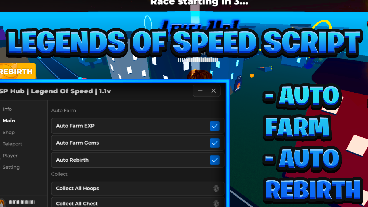 [OP BEST] Legends Of Speed Script Pastebin – (ROBLOX) *Auto Farm & Auto Rebirth*