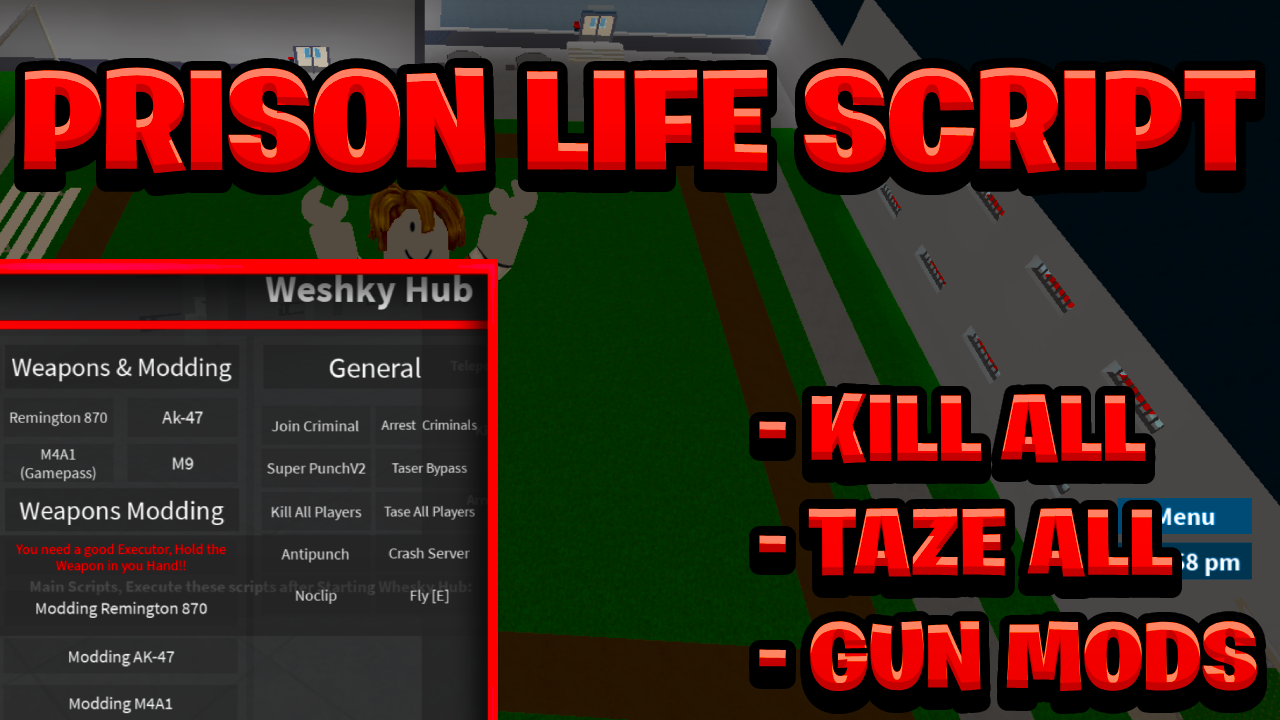 [OP NEW] Prison Life Keyless Script Pastebin – (ROBLOX) *Kill All & Gun Mods* Exploit