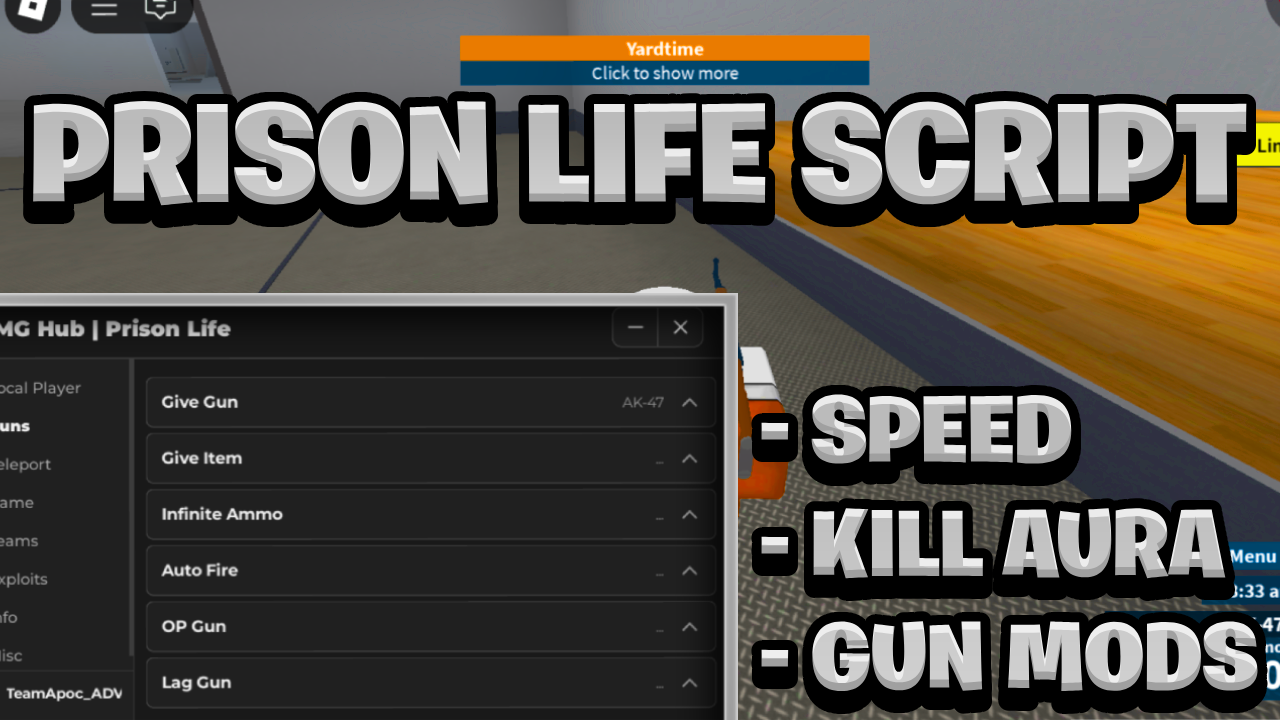 [NEW OP] Prison Life Keyless Script Pastebin – (ROBLOX) *Kill Aura & Gun Mods* Exploit