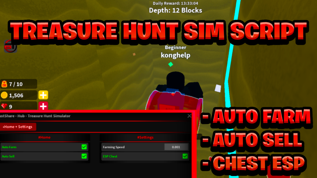 [NEW OP] Treasure Hunt Simulator Script Pastebin – (ROBLOX) *Auto Farm & Auto Sell*