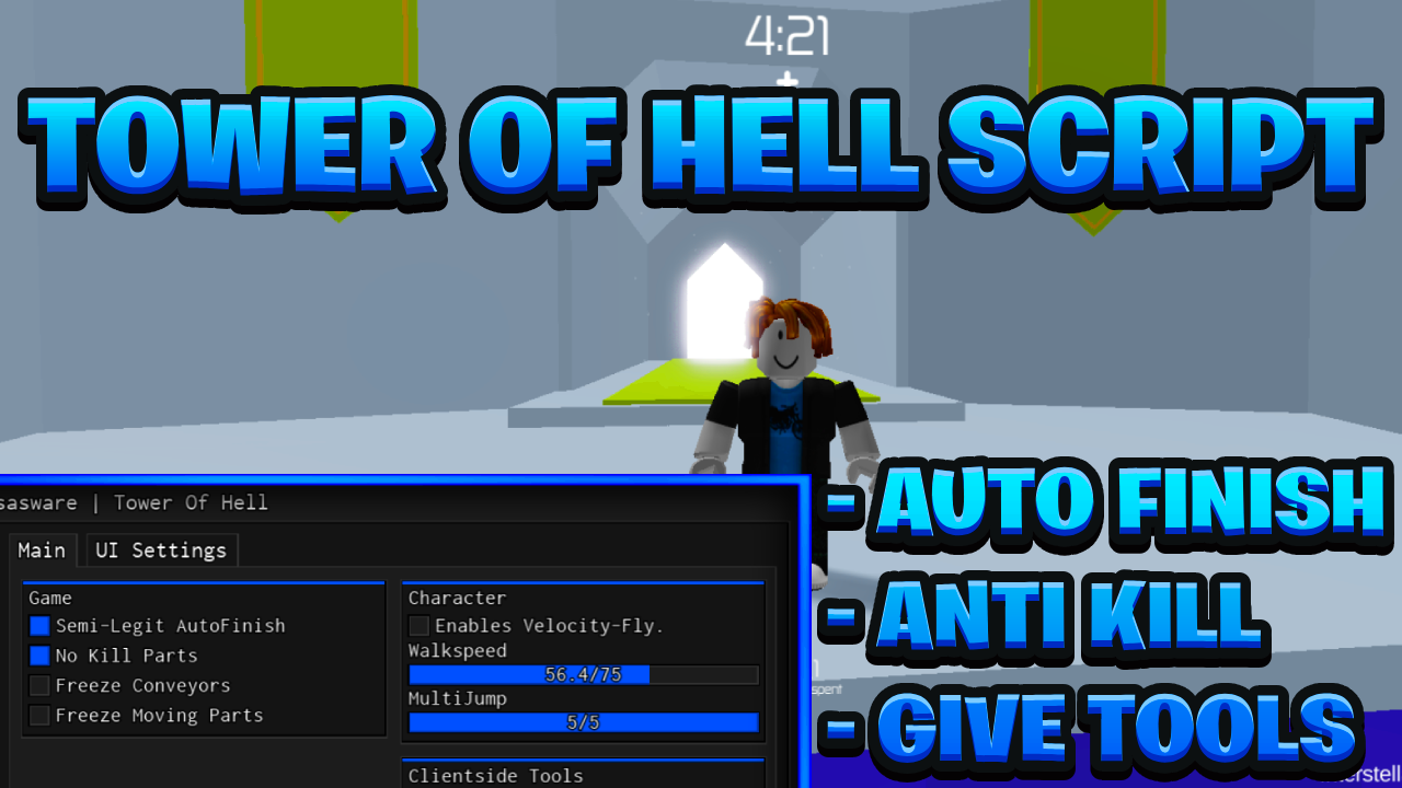 [NEW BEST] Tower Of Hell Script Pastebin – (ROBLOX) *Auto Finish & Give All Tools*