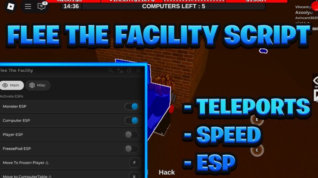 [OP NEW] Flee The Facility Script Pastebin – (ROBLOX) *Teleports* [Works On Mobile & PC]