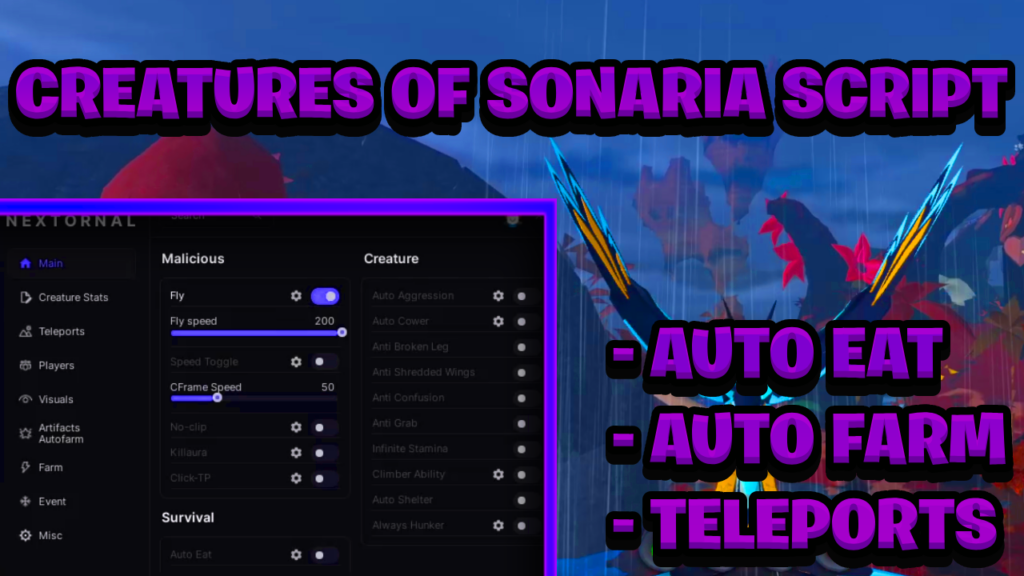 [NEW BEST] Creatures of Sonaria Script Pastebin – (ROBLOX) *Auto Farm* Exploit