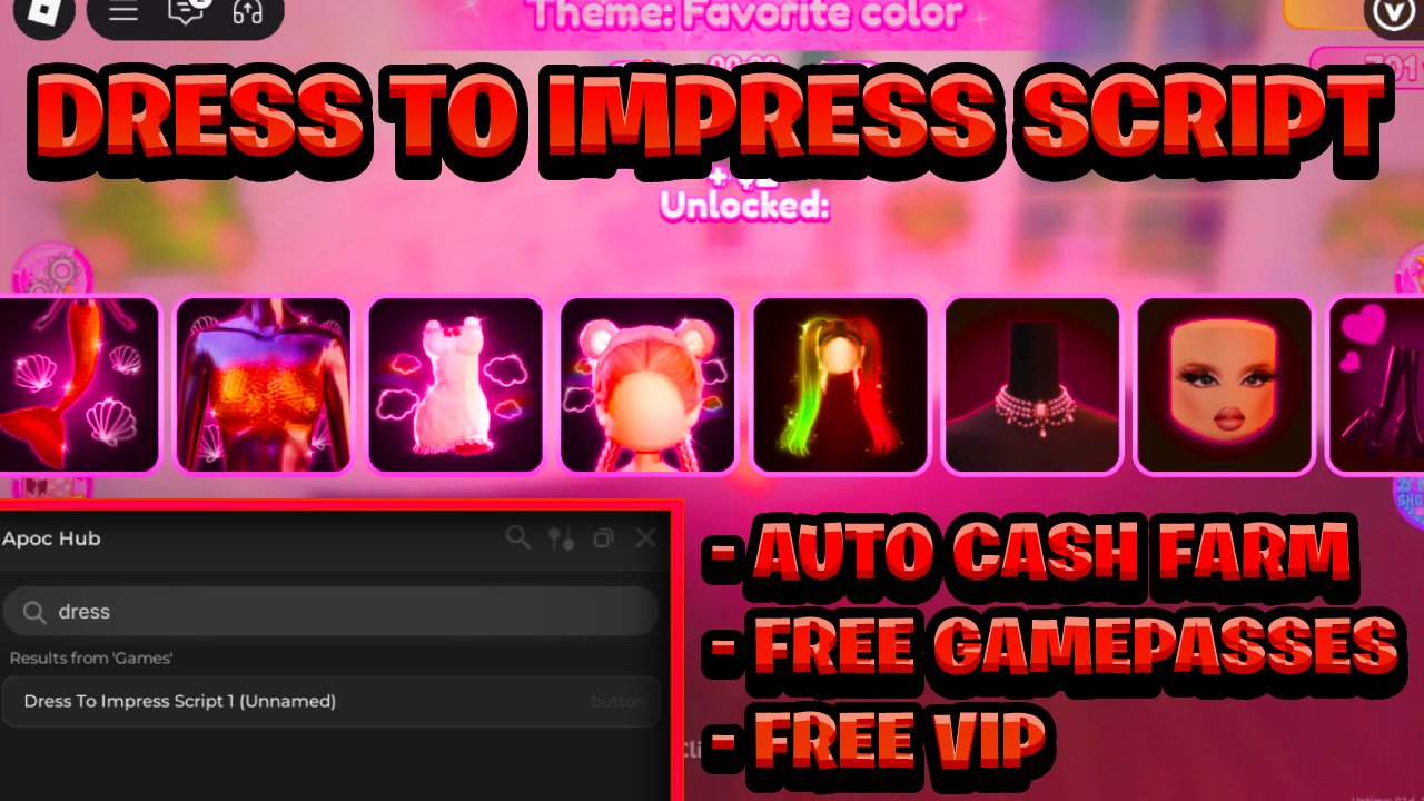 [NEW OP] Dress To Impress Script Pastebin – (ROBLOX) *Auto Farm & Free Gamepass* Exploit