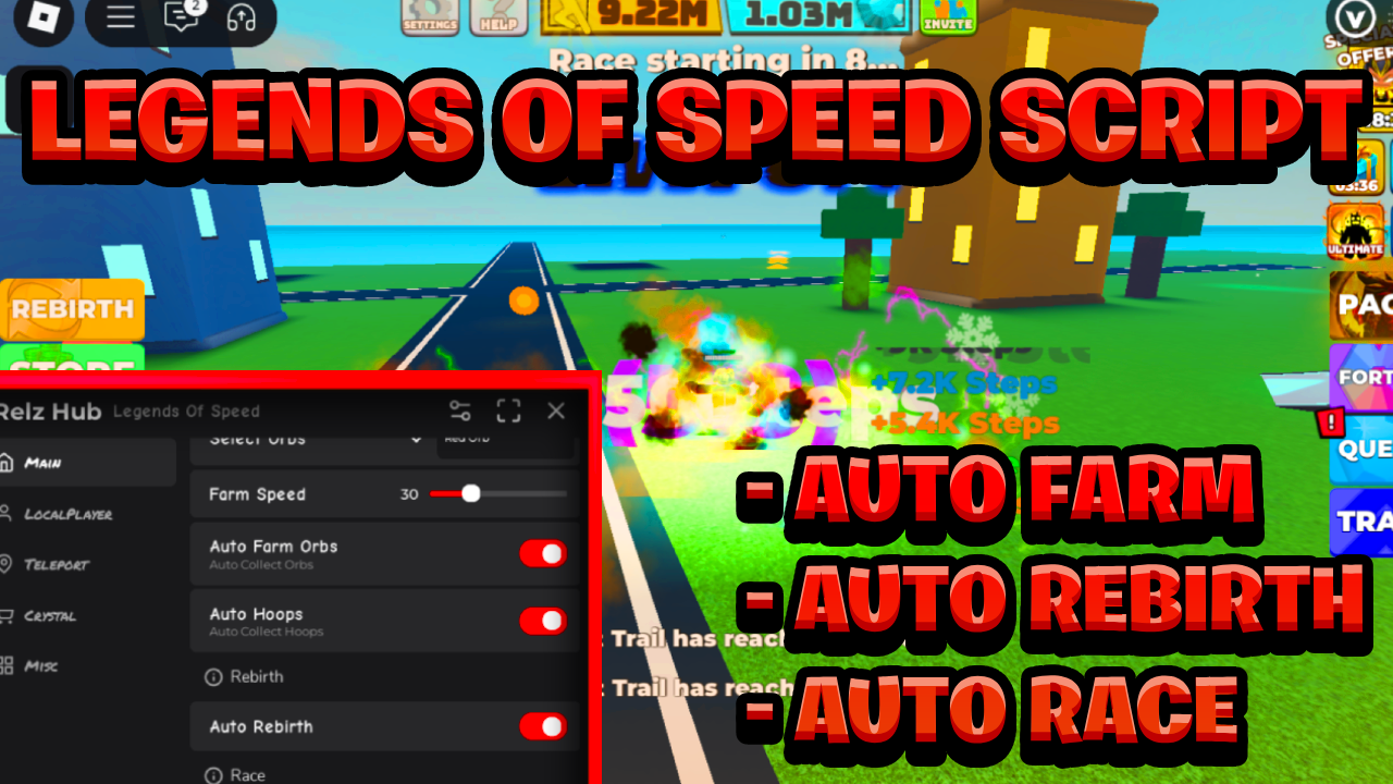 [NEW BEST] Legends Of Speed Script Pastebin – (ROBLOX) *Auto Farm & Auto Rebirth*