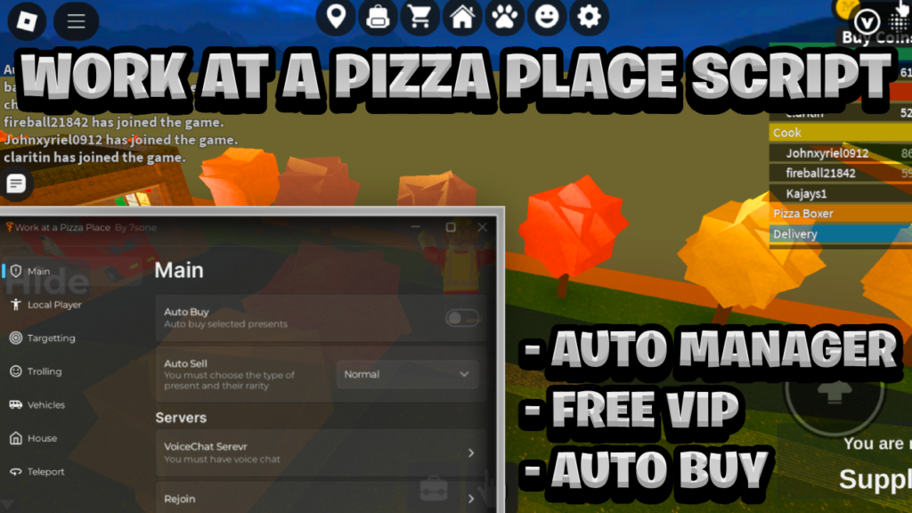 [NEW BEST] Work at a Pizza Place Script Pastebin – (ROBLOX) *Auto Manager & Free VIP*