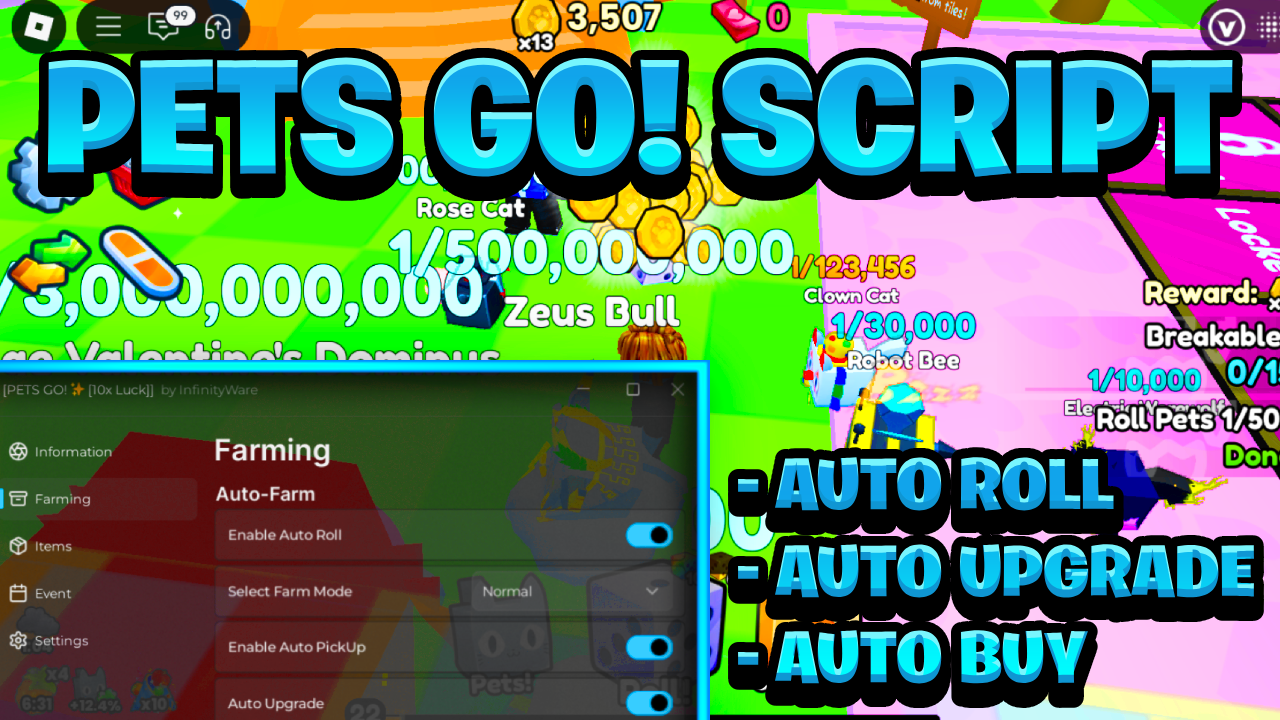 [OP NEW] Pets GO! Script Pastebin – (ROBLOX) *Auto Upgrade, Auto Roll & More* Exploit