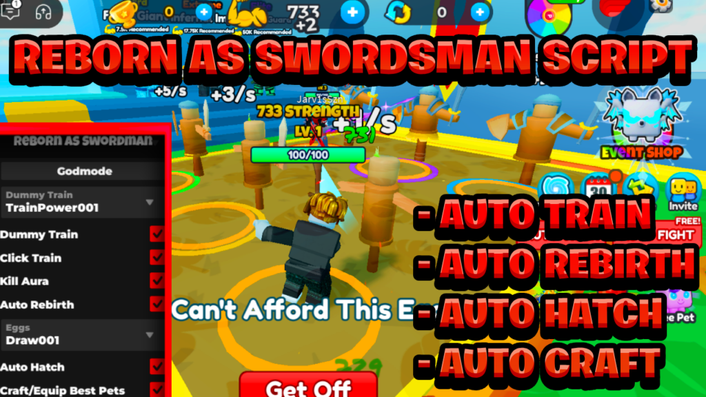 [NEW BEST] Reborn As Swordsman Script Pastebin – (ROBLOX) *Auto Rebirth & More* Exploit