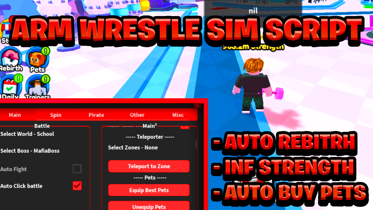 [NEW BEST] Arm Wrestle Simulator Script Pastebin – (ROBLOX) *Auto Rebirth & More*