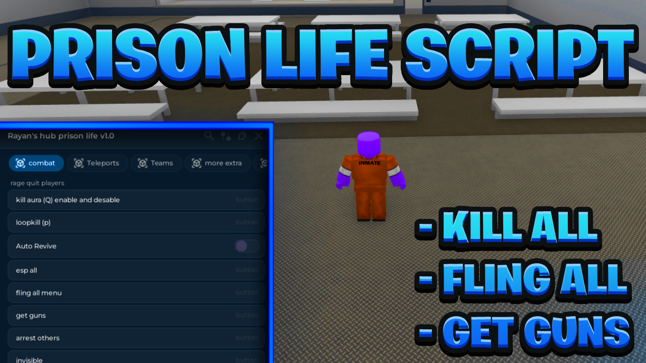 [NEW BEST] Prison Life Keyless Script Pastebin – (ROBLOX) *Kill All & Fling All*