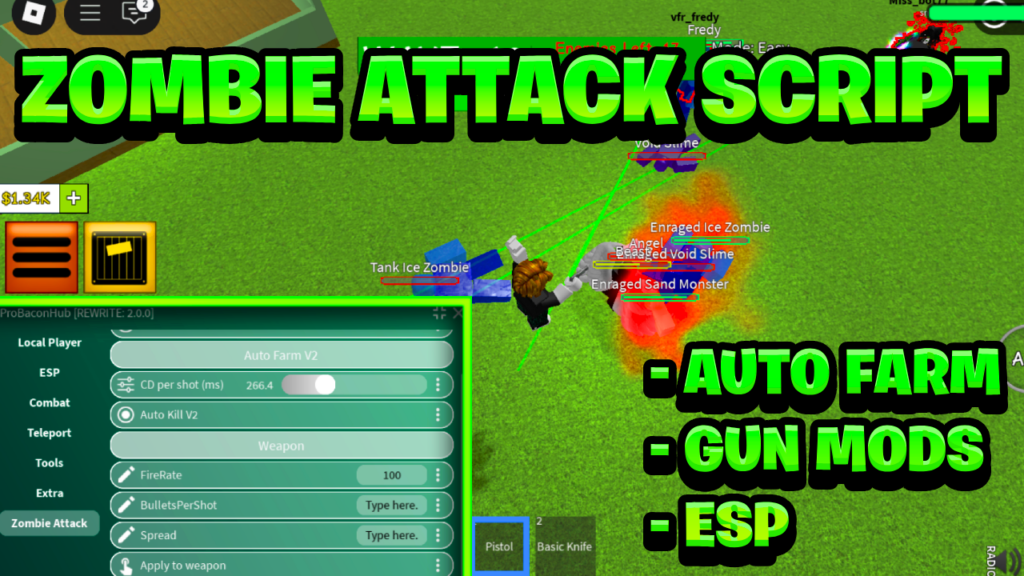 [NEW BEST] Zombie Attack Keyless Script Pastebin – (ROBLOX) *Auto Farm & Gun Mods*