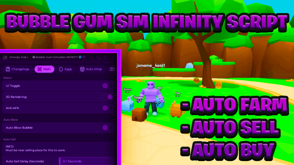 [BEST NEW] Bubble Gum Simulator Infinity Script Pastebin – (ROBLOX) *Auto Farm & Sell*