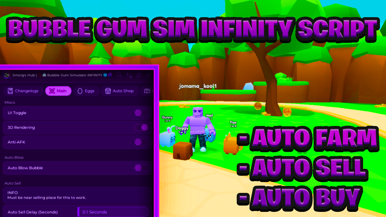 [BEST NEW] Bubble Gum Simulator Infinity Script Pastebin – (ROBLOX) *Auto Farm & Sell*