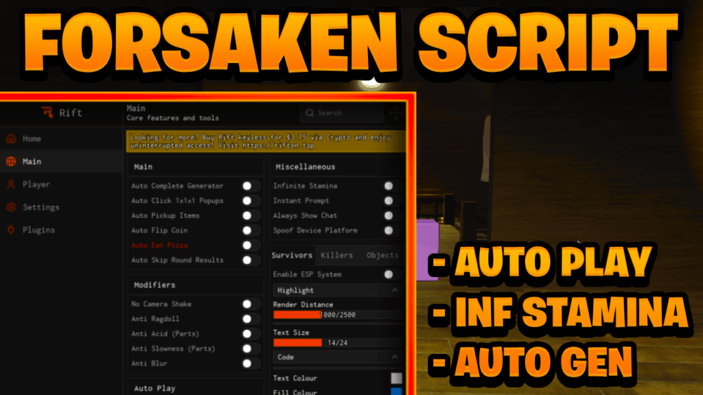 [BEST NEW] Forsaken Script Pastebin – (ROBLOX) *Auto Play & Auto Generators* Exploit