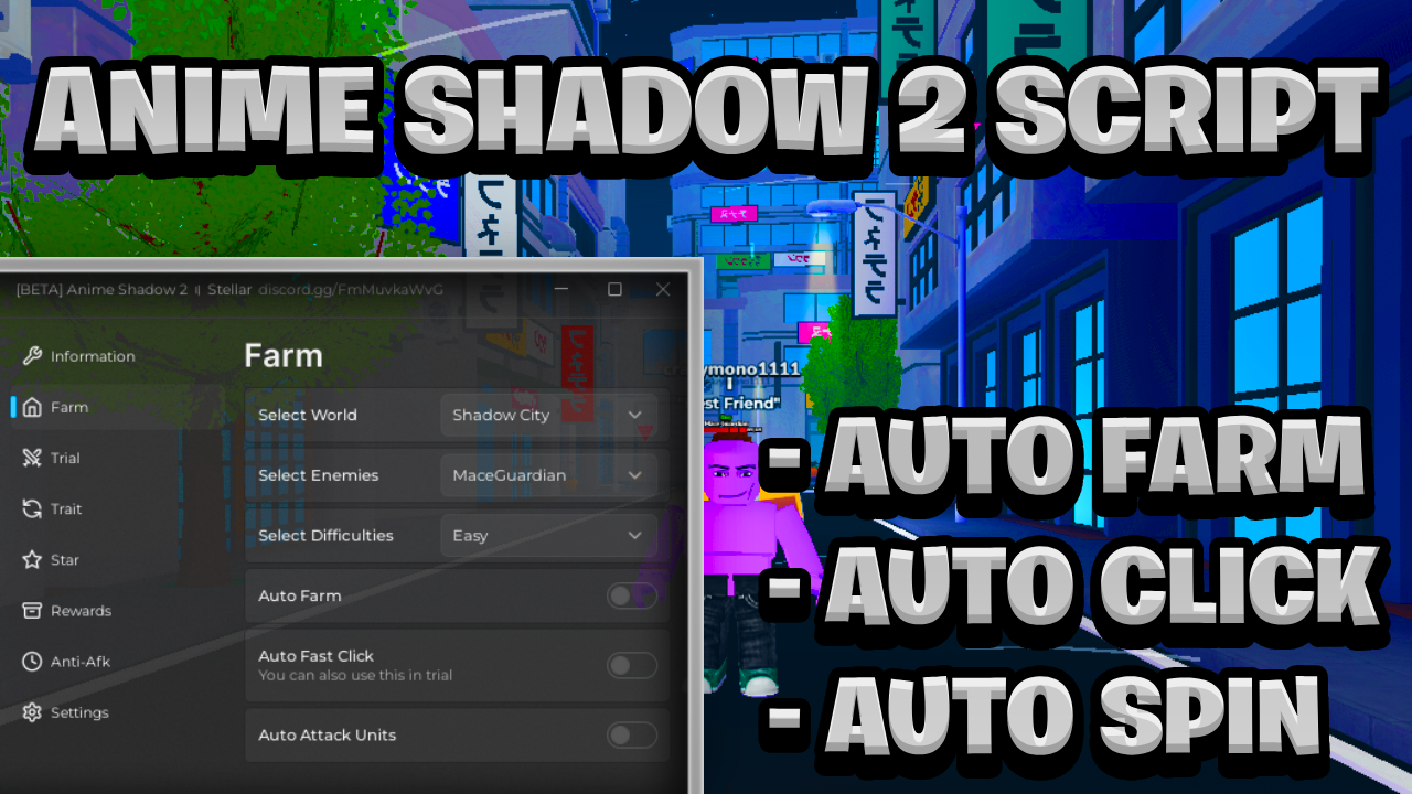 [NEW OP] Anime Shadow 2 Keyless Script Pastebin – (ROBLOX) *Auto Farm* Exploit