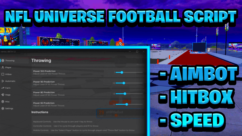 [NEW BEST] NFL Universe Football Script Pastebin – (ROBLOX) *Aimbot & Hitbox*