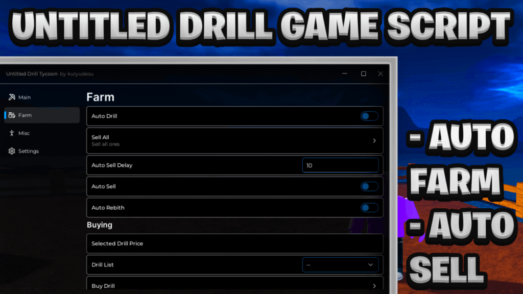 [NEW BEST] Untitled Drill Game Script Pastebin – (ROBLOX) *Auto Farm & Auto Sell*