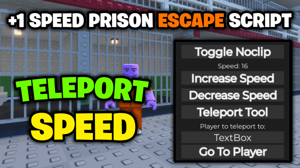 [💎BEST] +1 Speed Prison Escape Script – *Teleport & Speed* ROBLOX