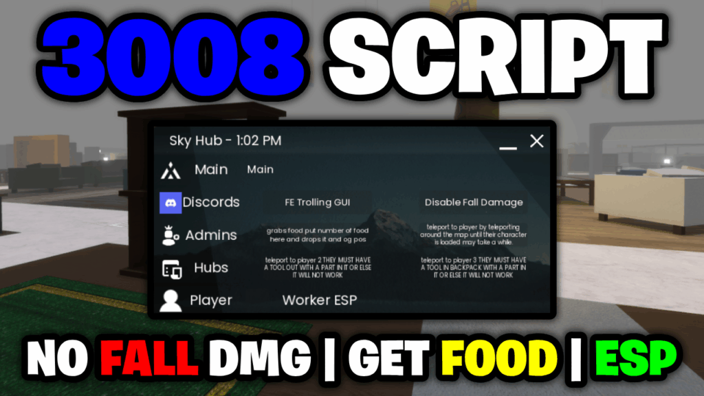 [⭐OP] 3008 Script – *No Fall Damage, Get Food, ESP & More* ROBLOX