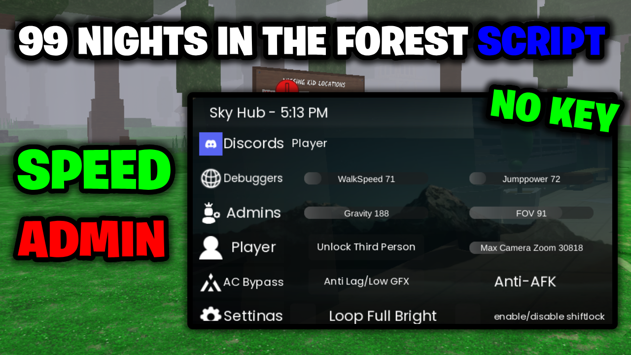 [NO KEY🔑] 99 Nights In The Forest Script – *Speed, Admin, & More* ROBLOX