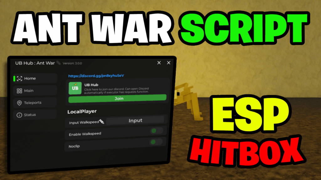 [BEST💎] Ant War Script – *Hitbox, ESP & Speed* [Works On Mobile & PC] ROBLOX