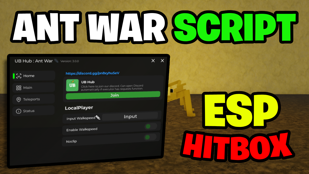 [BEST💎] Ant War Script – *Hitbox, ESP & Speed* [Works On Mobile & PC] ROBLOX