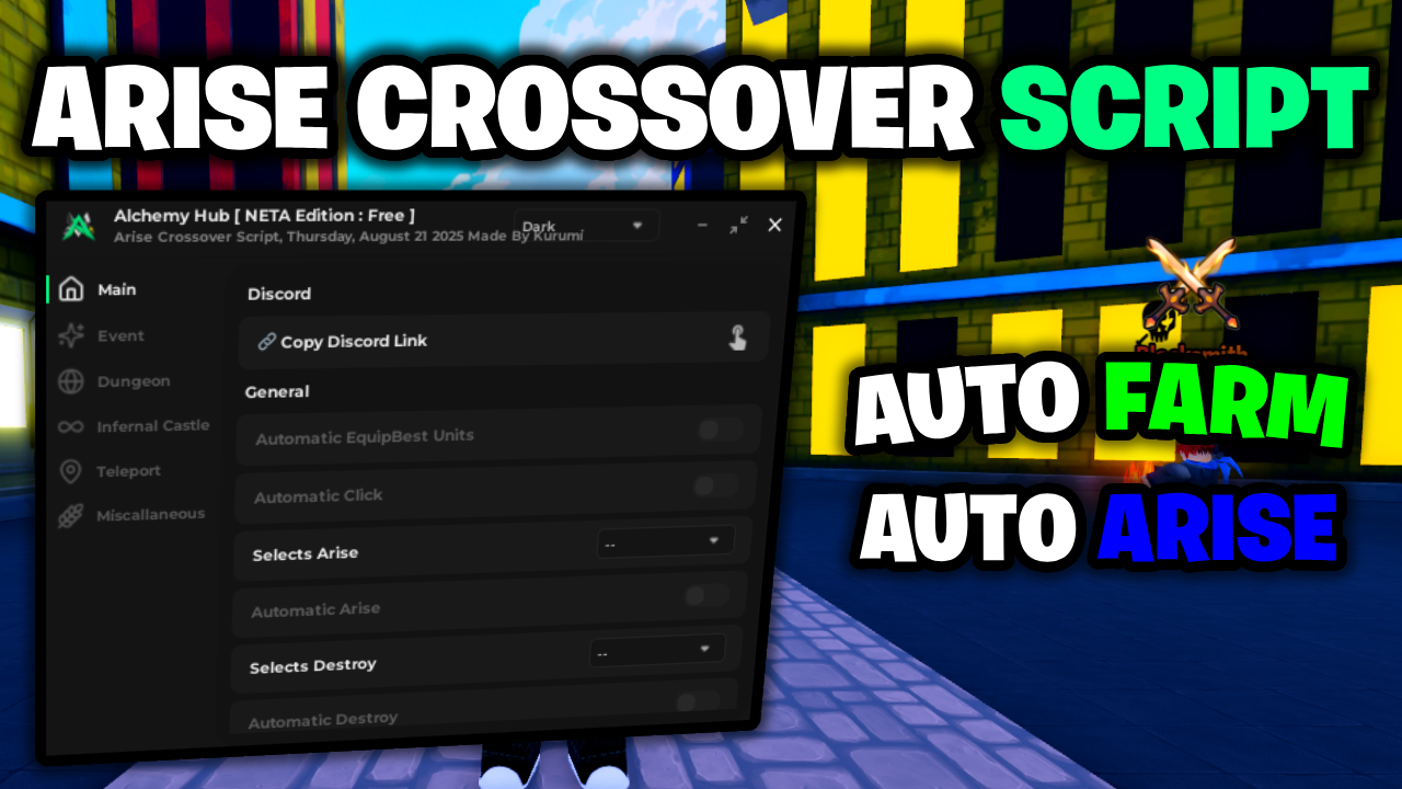 [BEST⭐] Arise Crossover Script – *Auto Arise & Auto Farm* ROBLOX