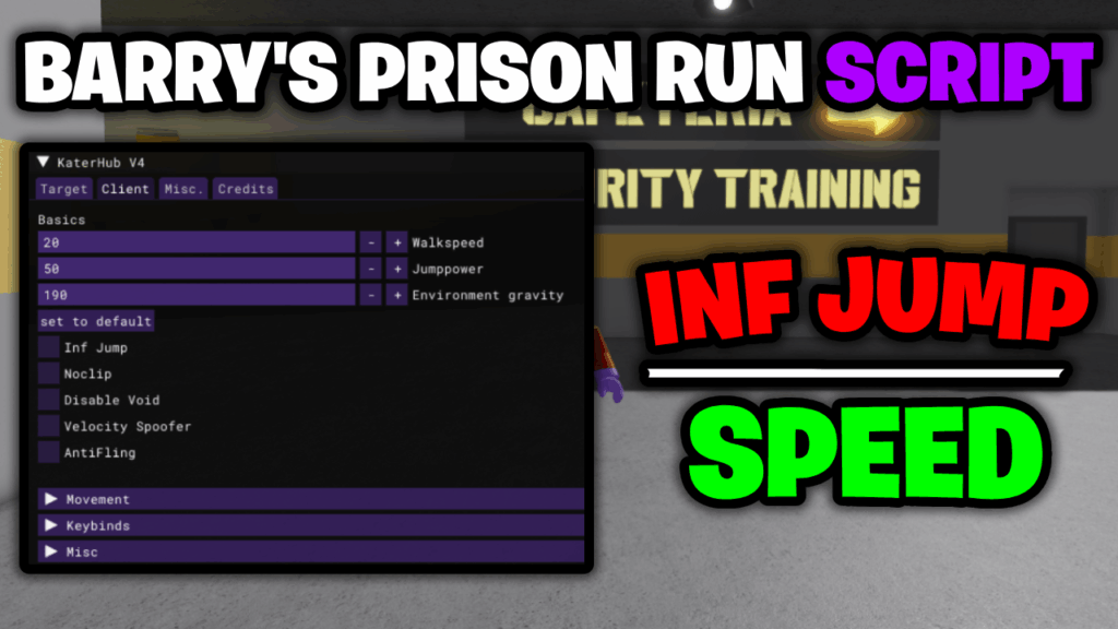 [NEW⭐] Barry’s Prison Run Script – *Speed & Noclip* ROBLOX (NO KEY!)