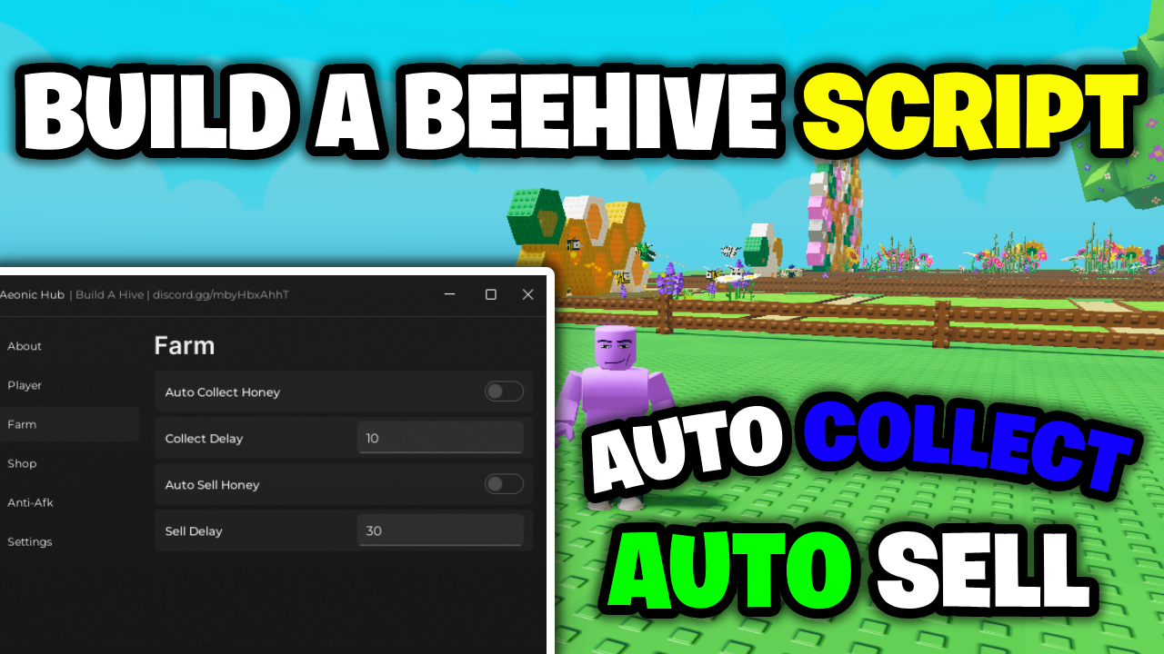 [BEST🐝] Build A Beehive Script – *Auto Collect & Auto Sell* ROBLOX