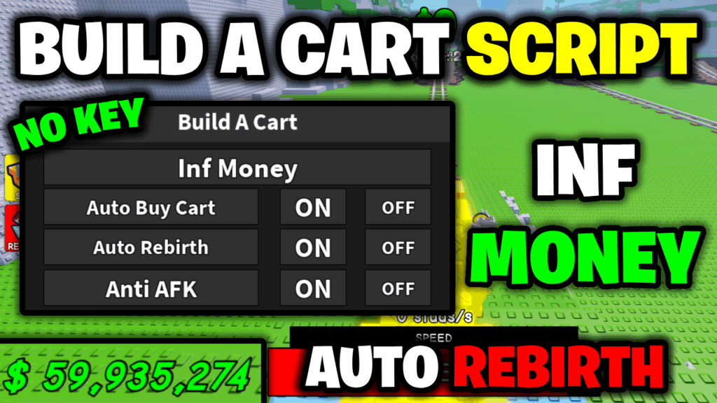 [NO KEY🔑] Build A Cart Script – *Infinite Money & Auto Rebirth* ROBLOX