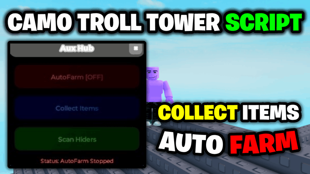 [OP💎] Camo Troll Tower Script – *Auto Farm & Collect Items* ROBLOX