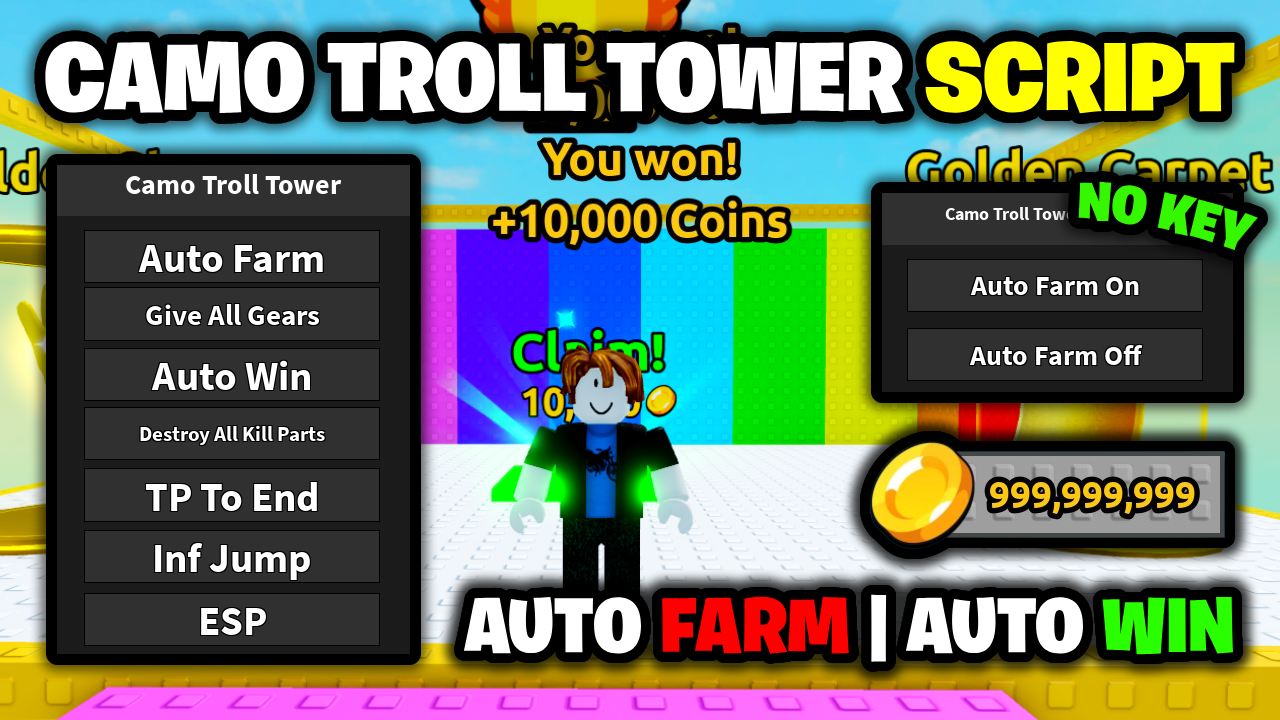 [BEST⭐] Camo Troll Tower Script – *Auto Farm, Auto Win & Give All Gears* ROBLOX