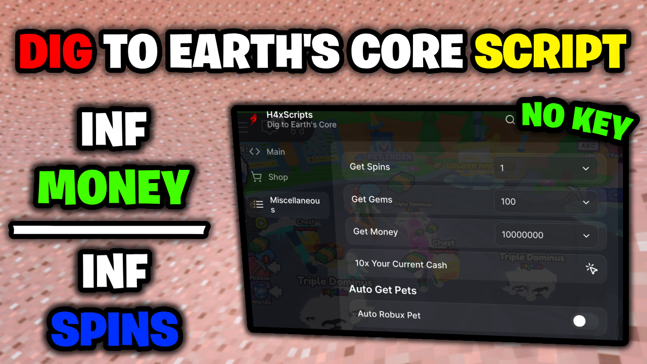 [⛏️NEW] Dig To Earth’s Core Script – *Infinite Money, Infinite Spins & More* ROBLOX