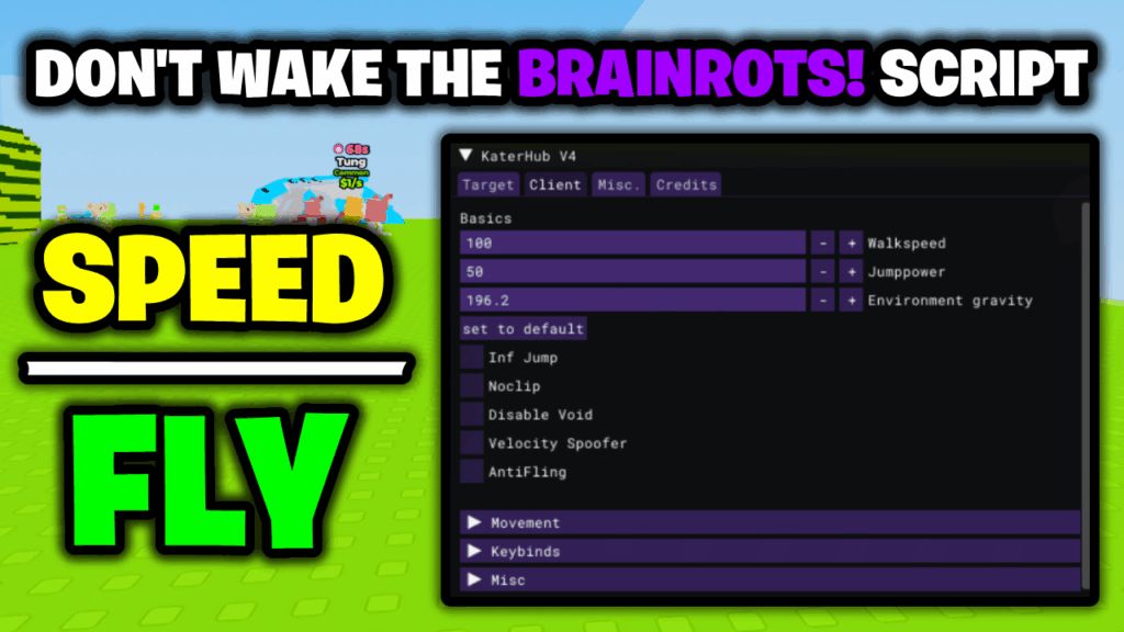 [NEW💎] Don’t Wake The Brainrots! Script – *Speed, Fly & More* ROBLOX