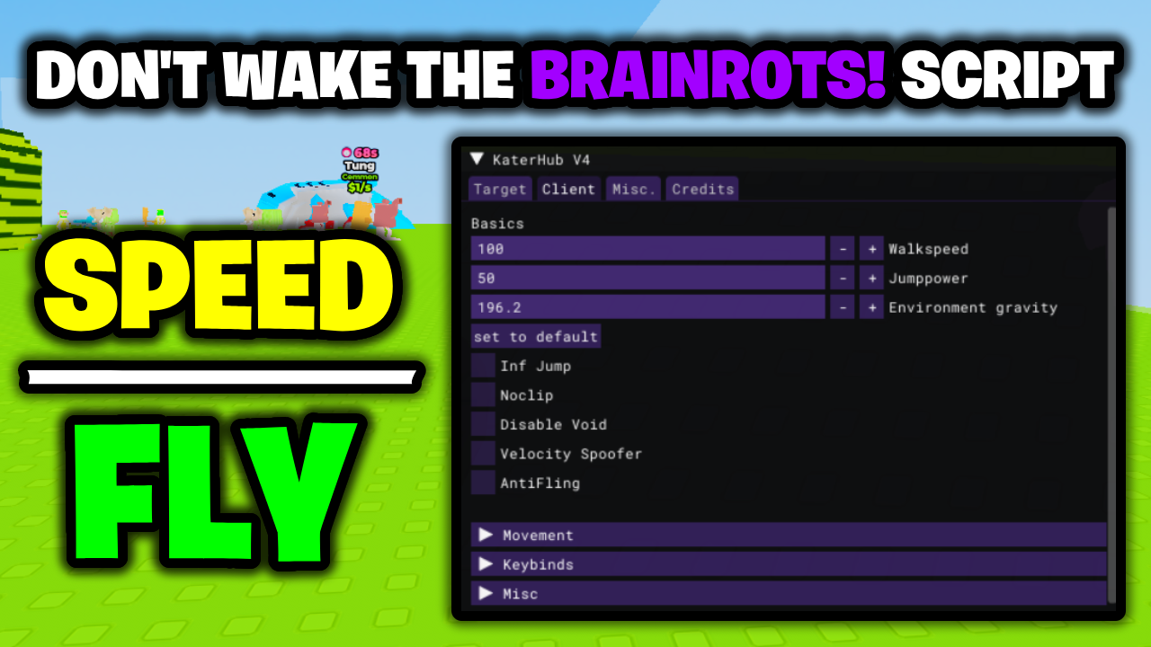 [NEW💎] Don’t Wake The Brainrots! Script – *Speed, Fly & More* ROBLOX