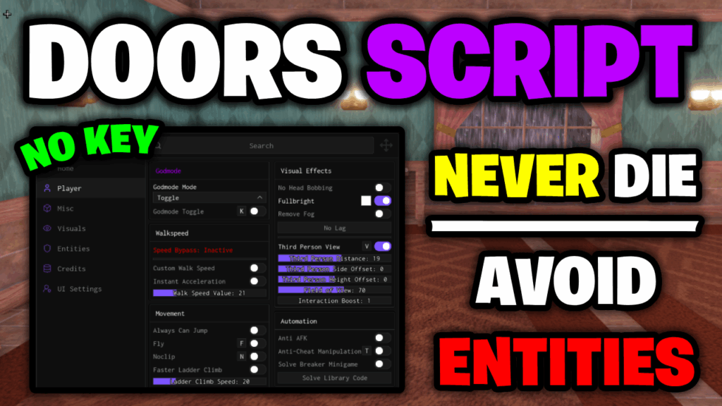 [🚪NEW] Doors Script – *Never Die, Avoid Entities, ESP & More* ROBLOX