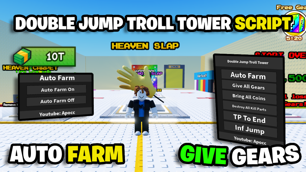 [INF💸] Double Jump Troll Tower Script – *Auto Farm & Give All Gears* ROBLOX
