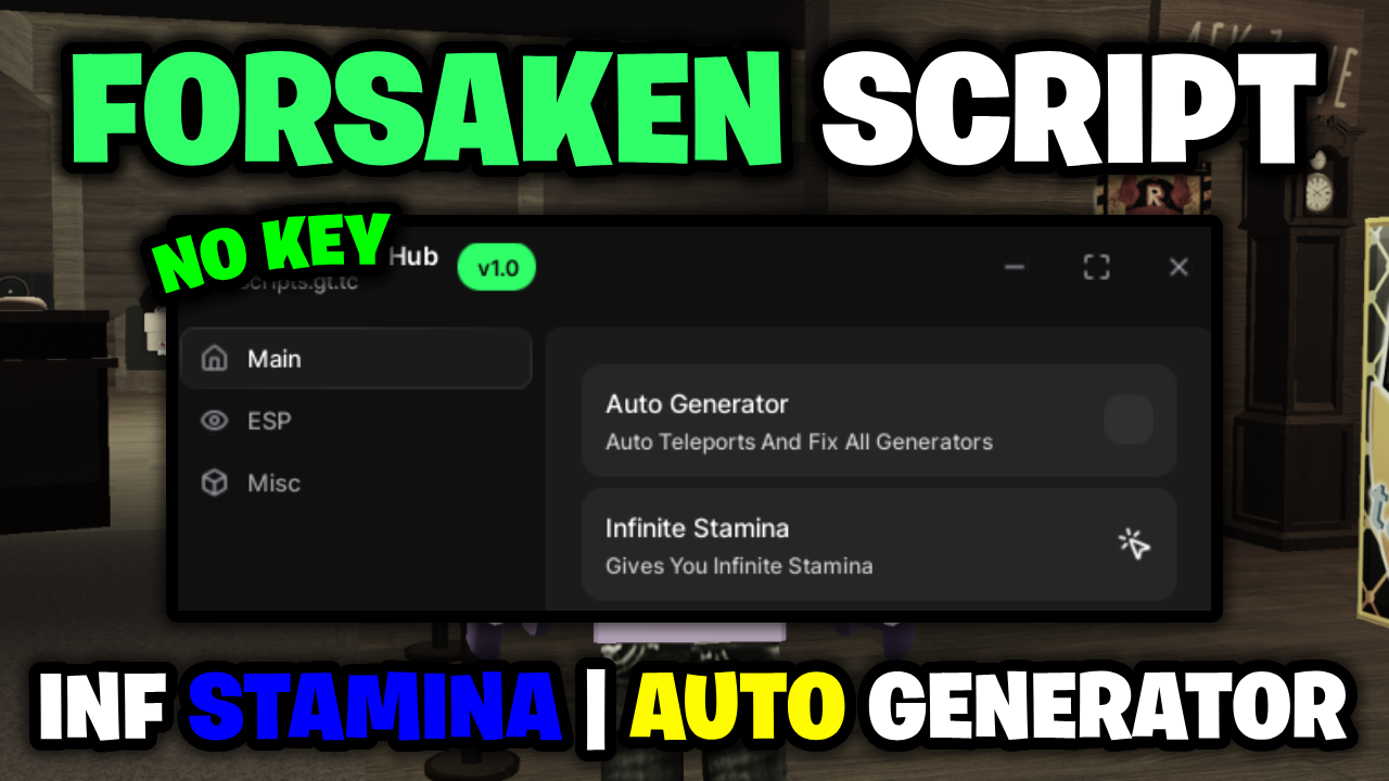 [🔑NO KEY] Forsaken Script – *Auto Generator & Infinite Stamina* ROBLOX