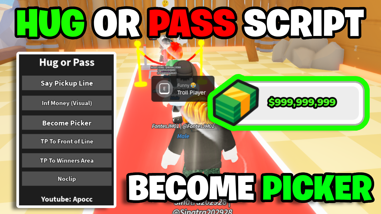 [⭐NEW] Hug Or Pass Script Pastebin – *Become Picker & Infinite Money* ROBLOX
