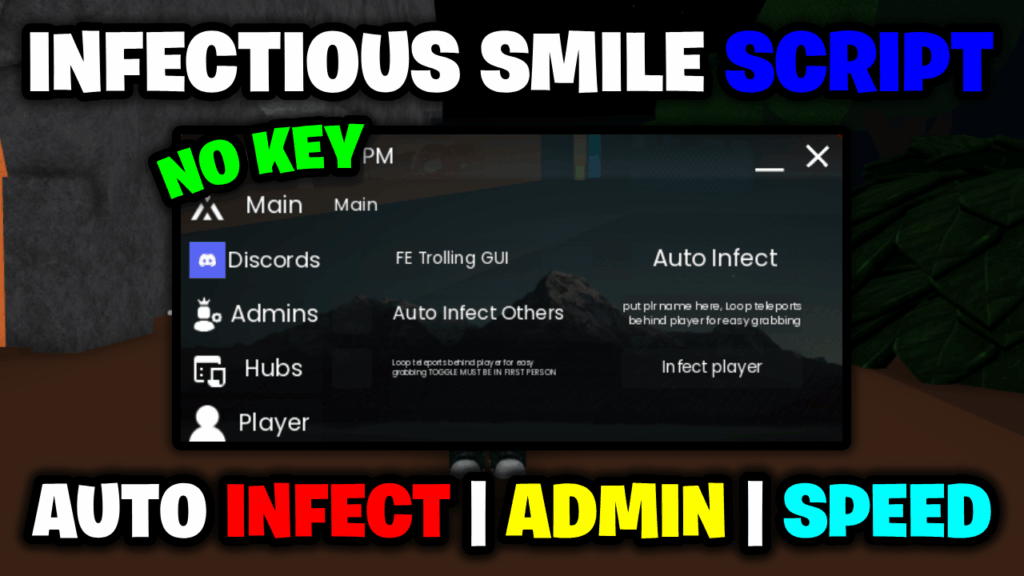 [🔑NO KEY] Infectious Smile Script – *Auto Infect & Admin* ROBLOX