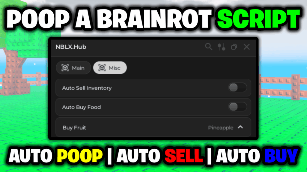 [💩NEW] Poop A Brainrot Script – *Auto Poop, Auto Sell & Auto Buy* ROBLOX
