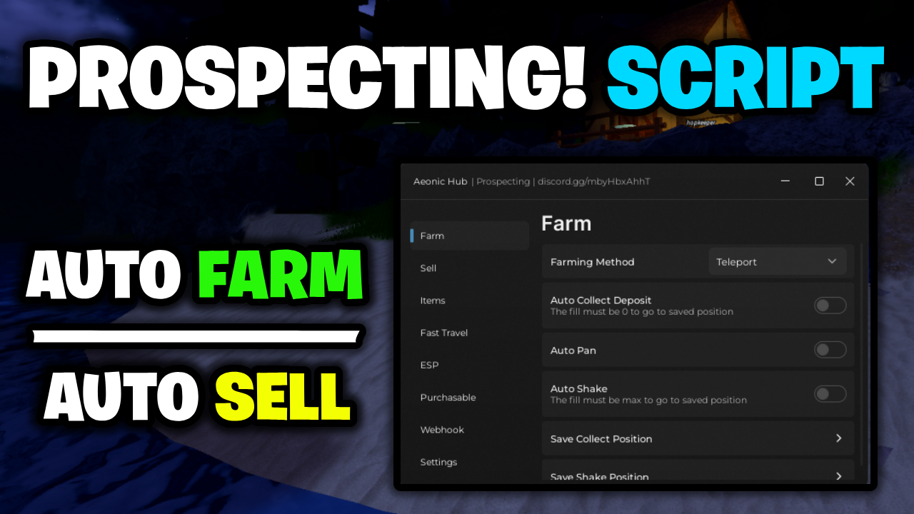 [💎NEW] Prospecting! Script – *Auto Farm, Auto Sell & More* ROBLOX