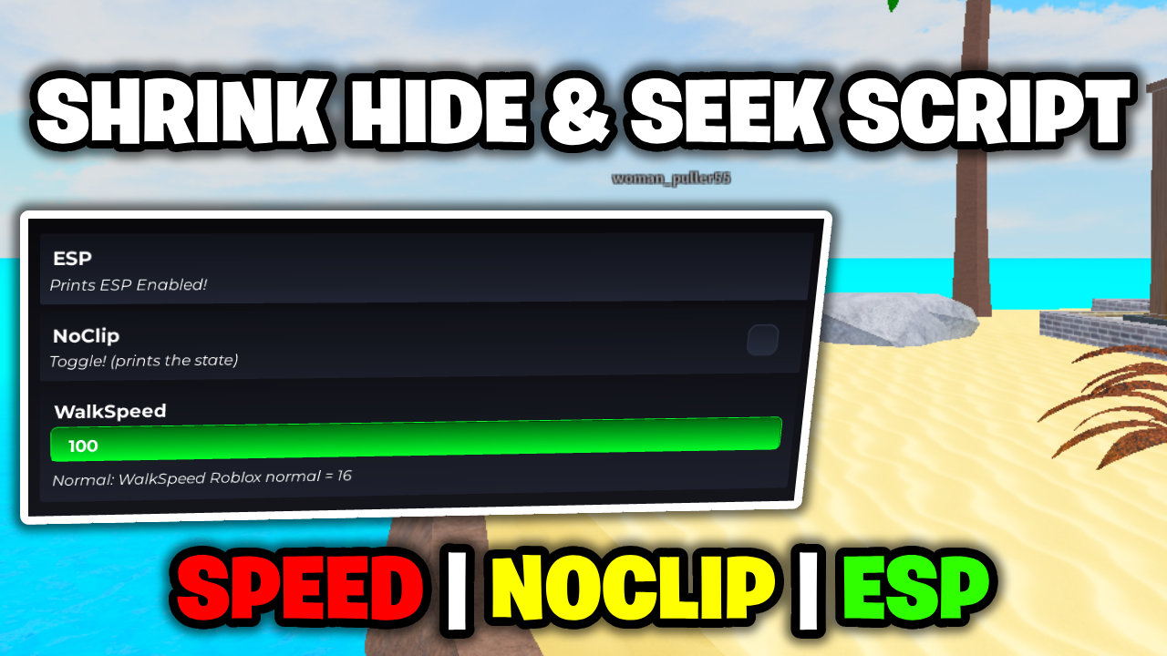 [OP⭐] Shrink Hide & Seek Script – *Speed, Noclip & ESP* Pastebin ROBLOX