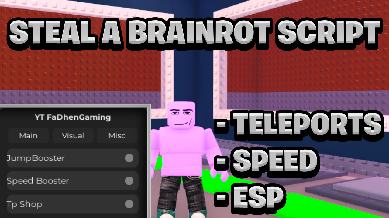 [NEW OP] Steal A Brainrot Script Pastebin – (ROBLOX) *Teleports, Speed & ESP*