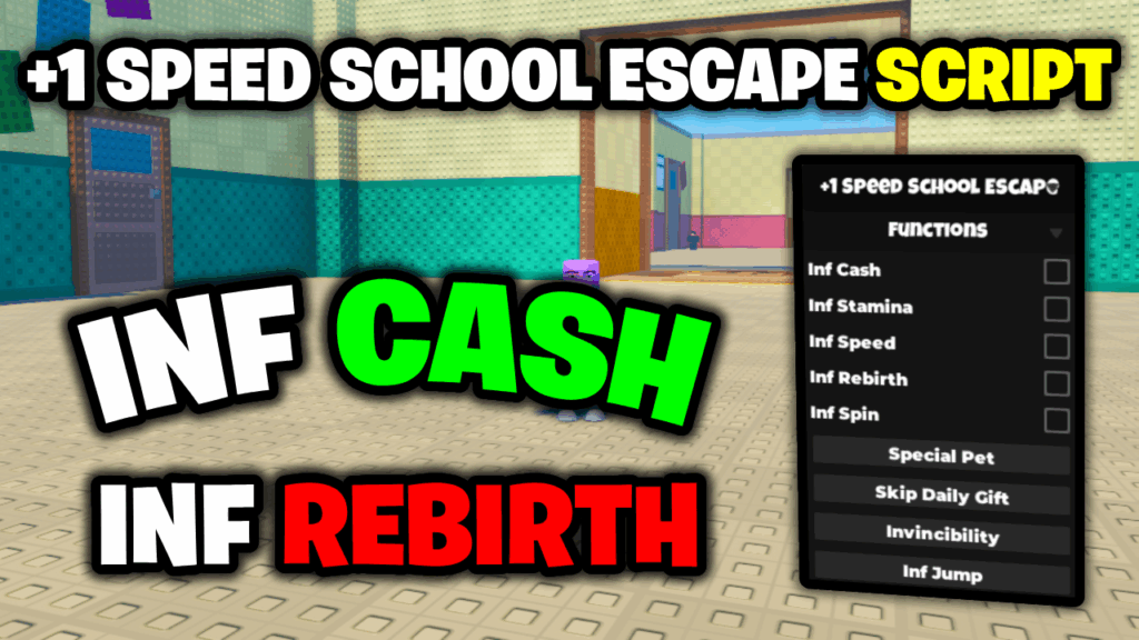 [NEW💎] +1 Speed School Escape Script – *Infinite Cash & Rebirths* ROBLOX