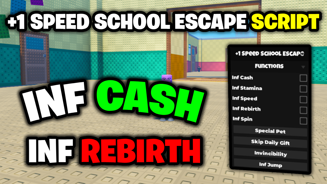 [NEW💎] +1 Speed School Escape Script – *Infinite Cash & Rebirths* ROBLOX