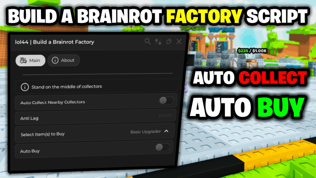 [⭐OP] Build A Brainrot Factory Script – *Auto Collect & Auto Buy* ROBLOX