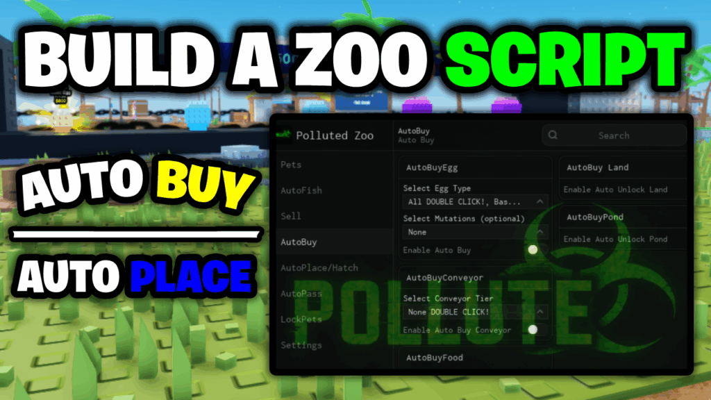 [🦓NO KEY] Build A Zoo Script – *Auto Buy, Auto Place & More* ROBLOX