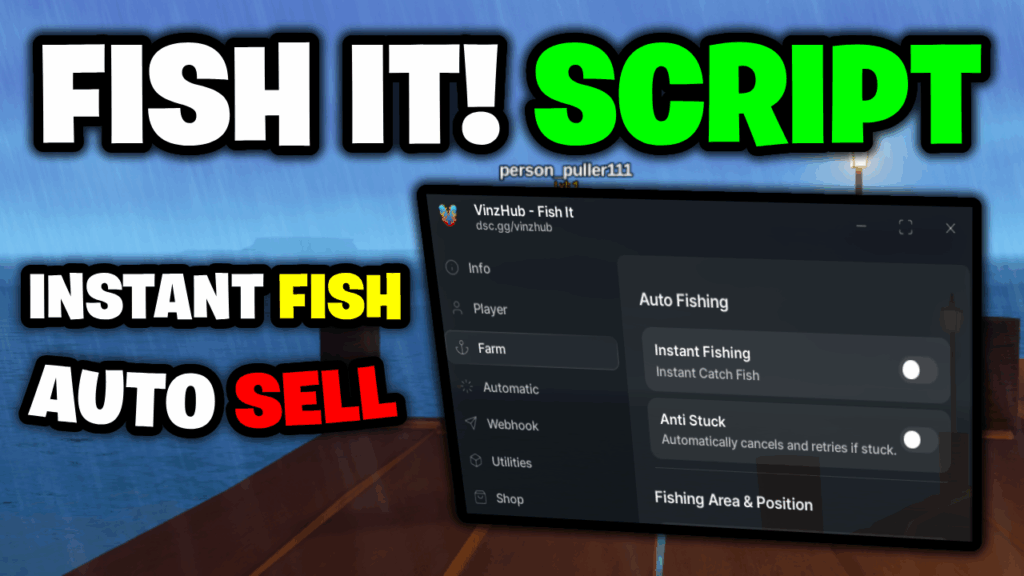 [🐟NO KEY] Fish It! Script – *Instant Fish, Auto Sell & More* ROBLOX