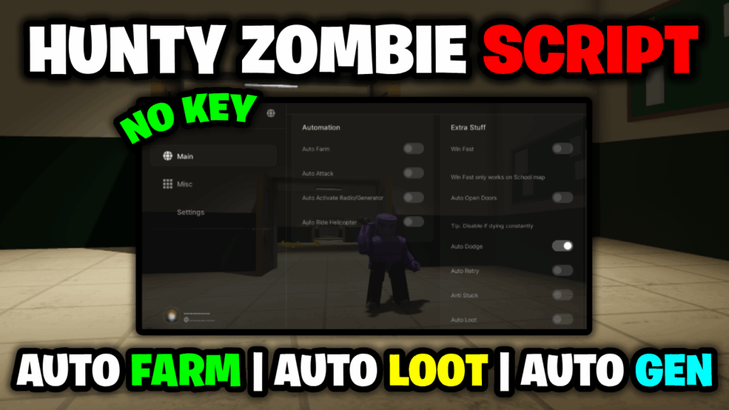 [NO KEY🔑] Hunty Zombie Script – *Auto Farm, Auto Loot & More* ROBLOX